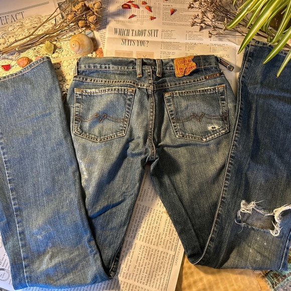 Lucky Brand super distressed flare jeans - Picture 2 of 5